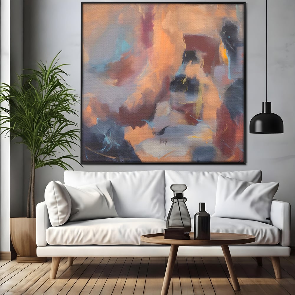 Tablou Canvas Premium LuxCanva® A1577, MultiBrown , Living, Abstract, Decorativ, Maro, Room, Culori Vibrante