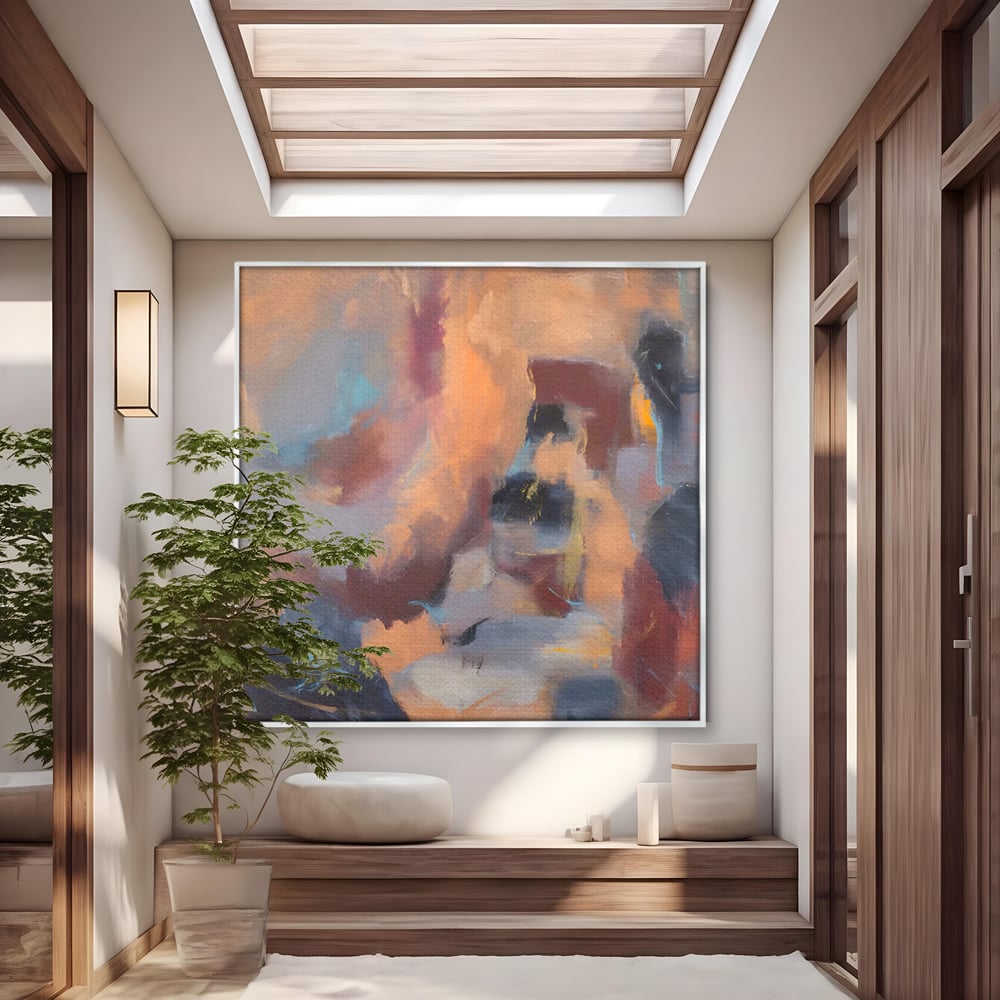 Tablou Canvas Premium LuxCanva® A1577, MultiBrown , Living, Abstract, Decorativ, Maro, Room, Culori Vibrante
