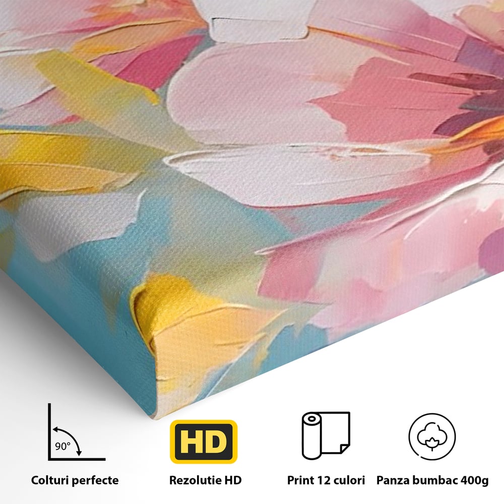 Tablou Canvas Premium LuxCanva® A1578, Cherry Flowers . Dormitor, Buchet, Colorat, Decorativ, Living, Culori Vibrante