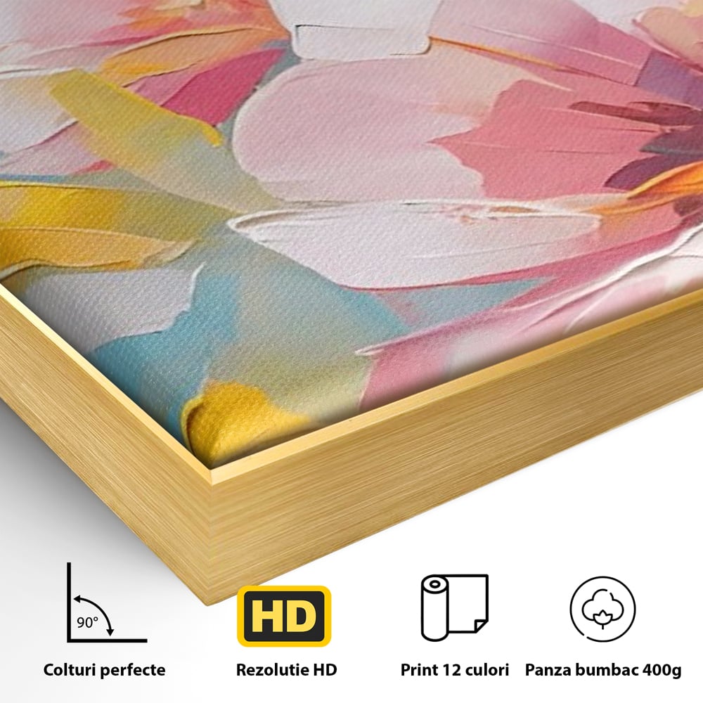 Tablou Canvas Premium LuxCanva® A1578, Cherry Flowers . Dormitor, Buchet, Colorat, Decorativ, Living, Culori Vibrante