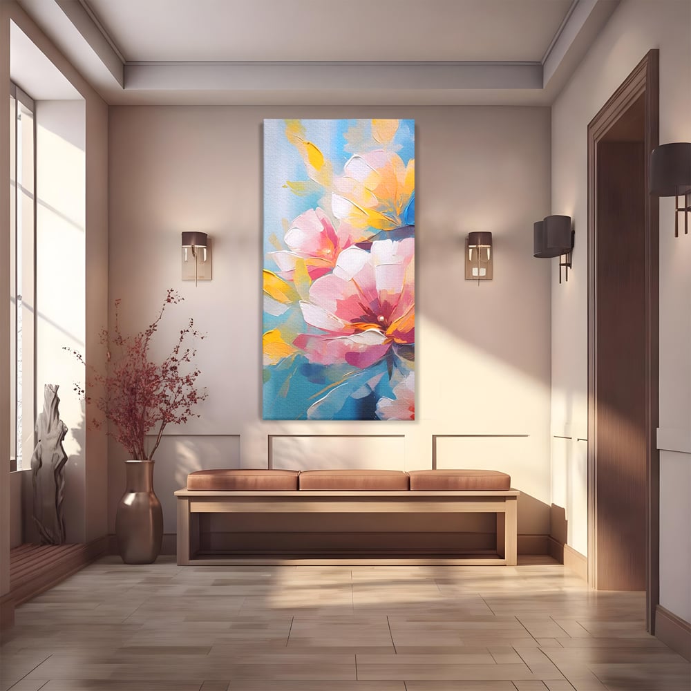 Tablou Canvas Premium LuxCanva® A1578, Cherry Flowers . Dormitor, Buchet, Colorat, Decorativ, Living, Culori Vibrante