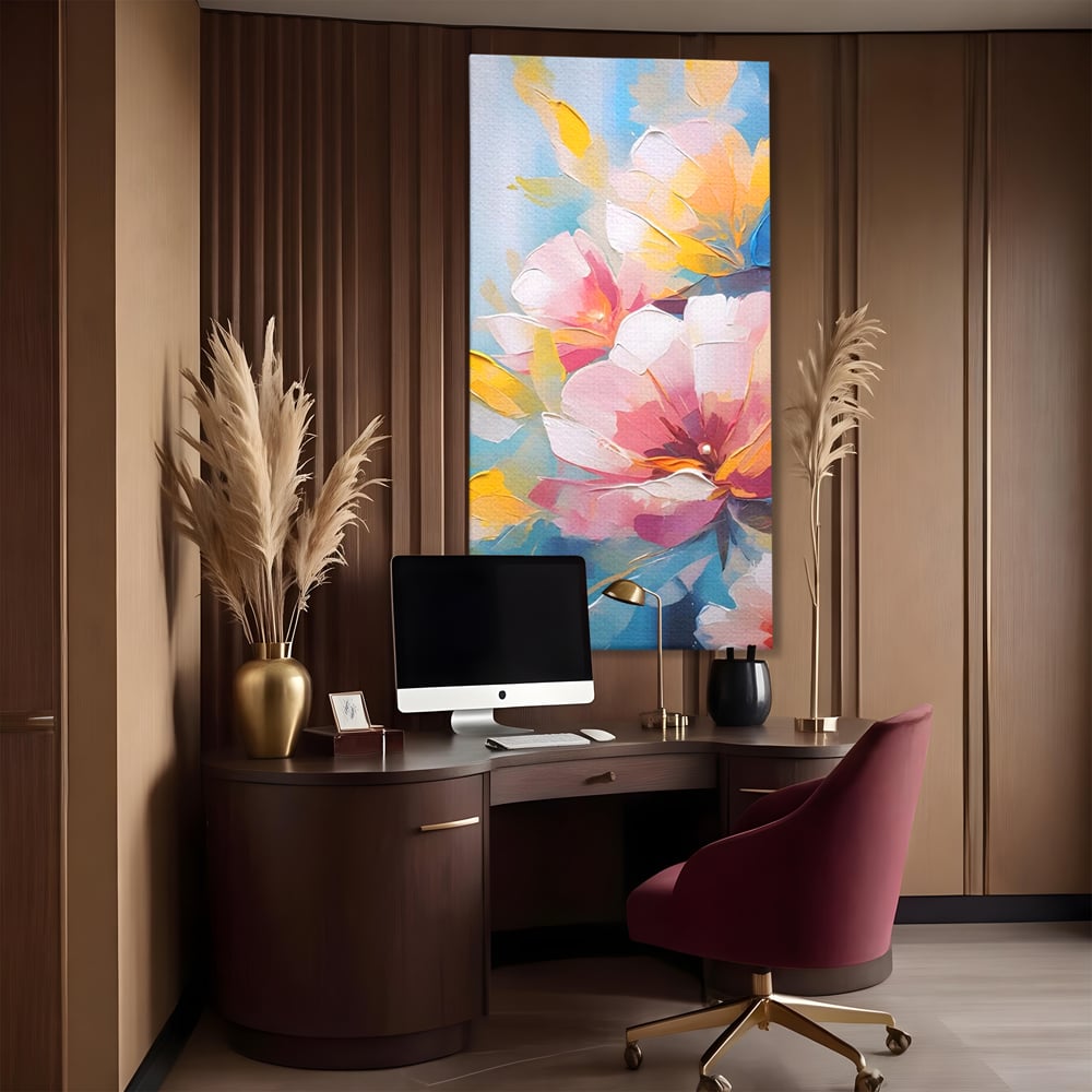 Tablou Canvas Premium LuxCanva® A1578, Cherry Flowers . Dormitor, Buchet, Colorat, Decorativ, Living, Culori Vibrante