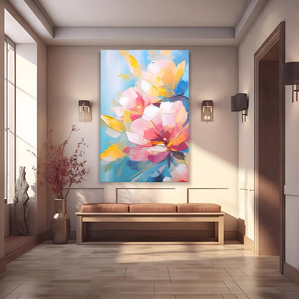 Tablou Canvas Premium LuxCanva® A1578, Cherry Flowers . Dormitor, Buchet, Colorat, Decorativ, Living, Culori Vibrante