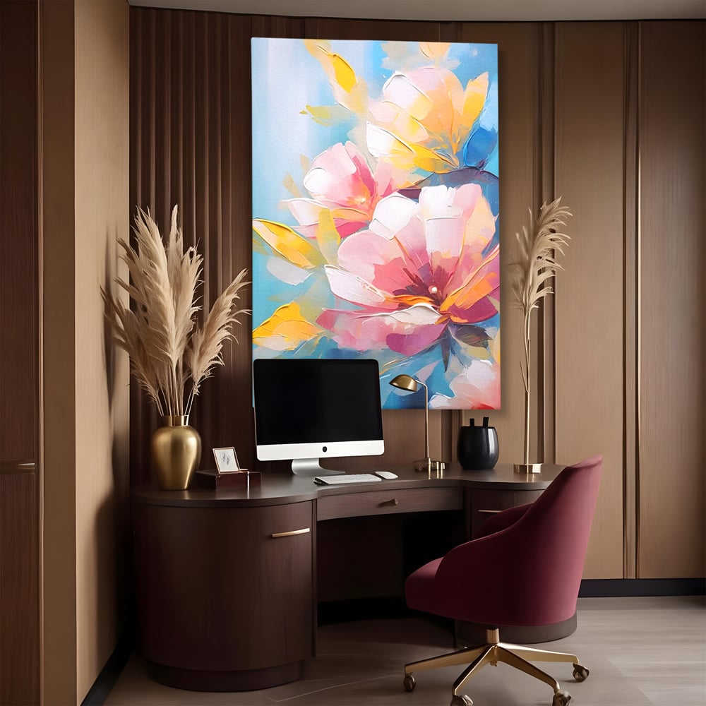 Tablou Canvas Premium LuxCanva® A1578, Cherry Flowers . Dormitor, Buchet, Colorat, Decorativ, Living, Culori Vibrante