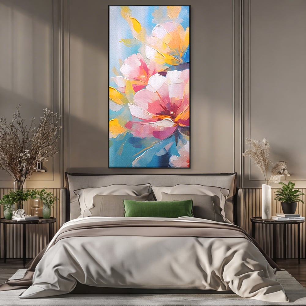 Tablou Canvas Premium LuxCanva® A1578, Cherry Flowers . Dormitor, Buchet, Colorat, Decorativ, Living, Culori Vibrante