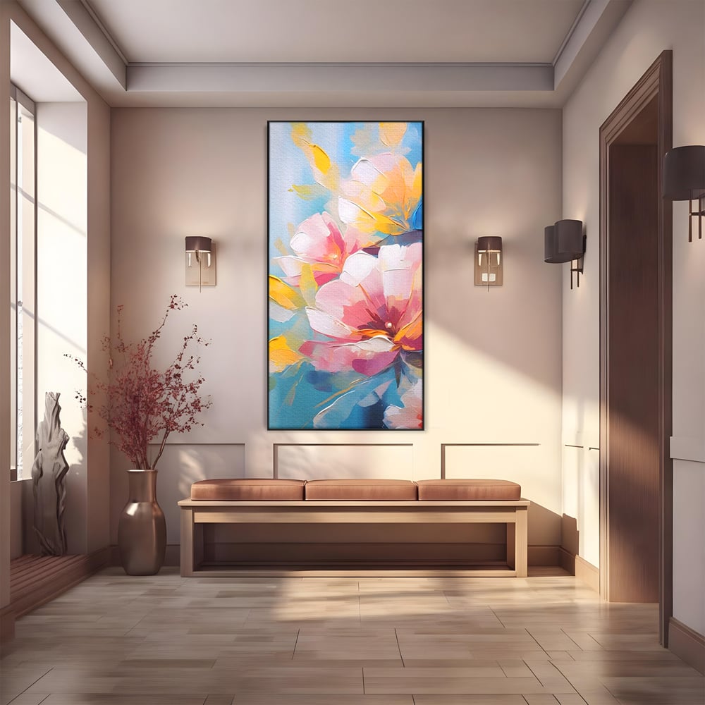 Tablou Canvas Premium LuxCanva® A1578, Cherry Flowers . Dormitor, Buchet, Colorat, Decorativ, Living, Culori Vibrante
