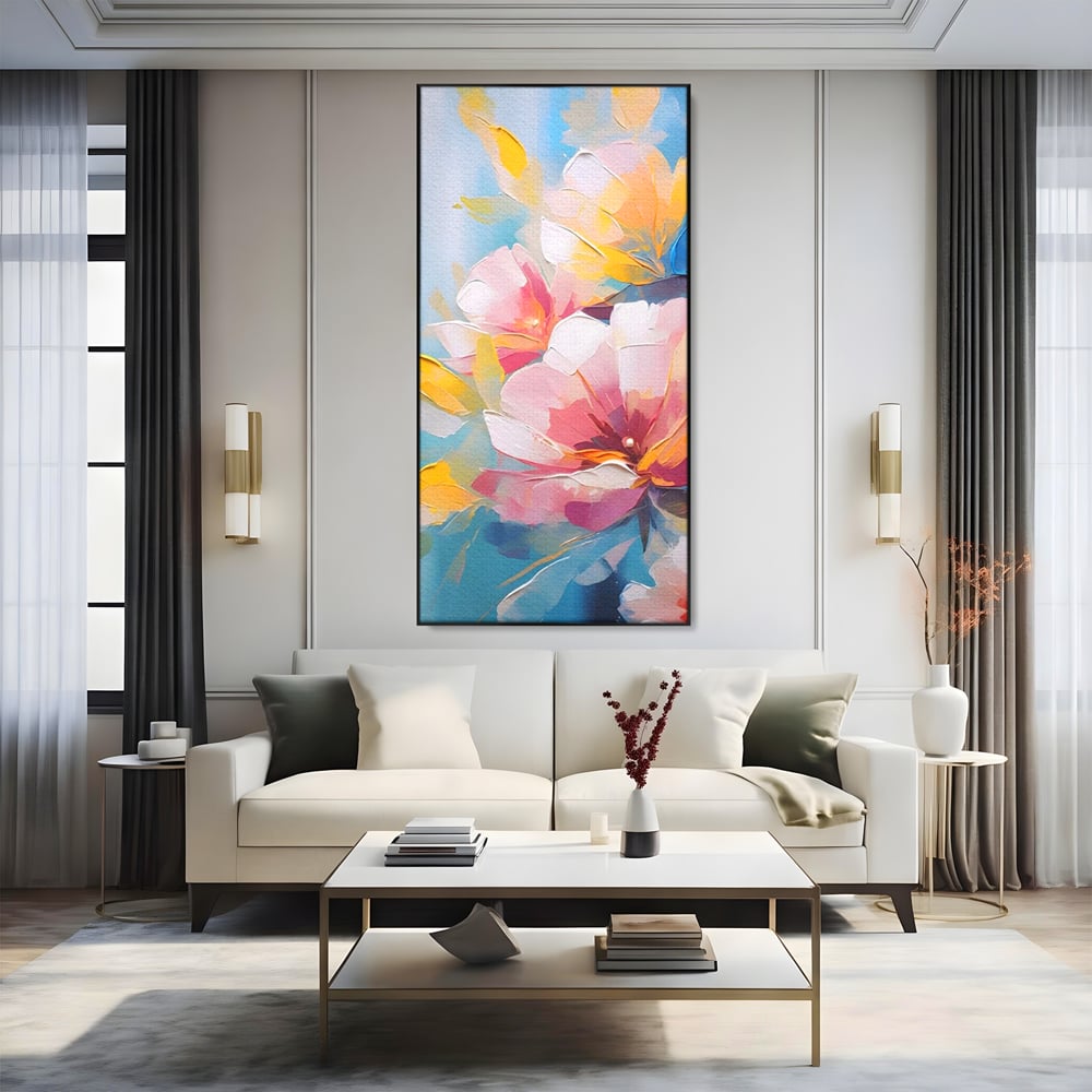 Tablou Canvas Premium LuxCanva® A1578, Cherry Flowers . Dormitor, Buchet, Colorat, Decorativ, Living, Culori Vibrante