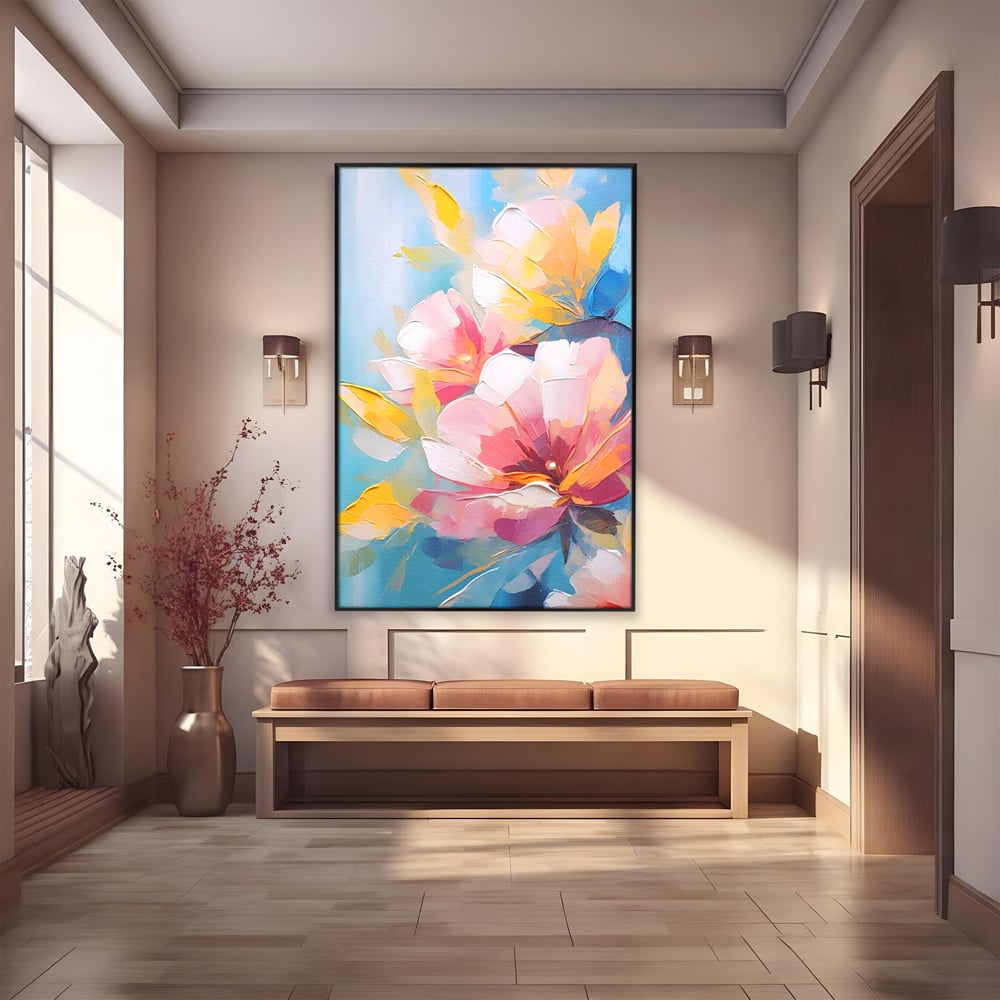 Tablou Canvas Premium LuxCanva® A1578, Cherry Flowers . Dormitor, Buchet, Colorat, Decorativ, Living, Culori Vibrante