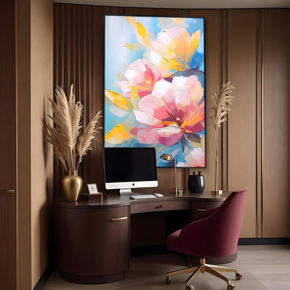 Tablou Canvas Premium LuxCanva® A1578, Cherry Flowers . Dormitor, Buchet, Colorat, Decorativ, Living, Culori Vibrante