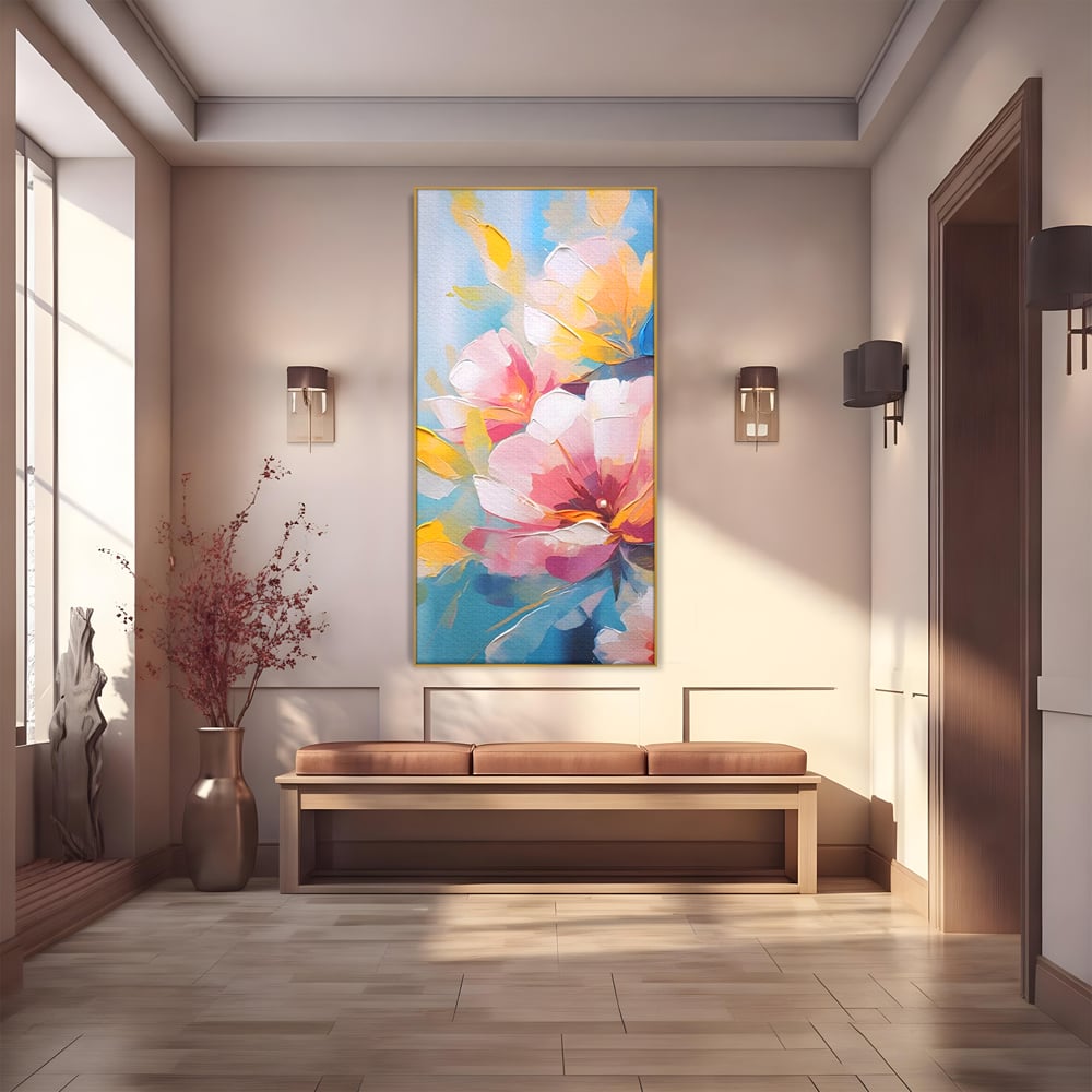 Tablou Canvas Premium LuxCanva® A1578, Cherry Flowers . Dormitor, Buchet, Colorat, Decorativ, Living, Culori Vibrante
