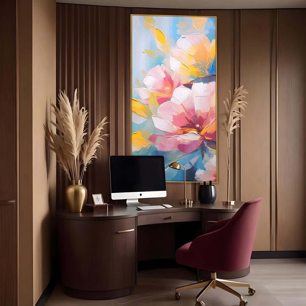 Tablou Canvas Premium LuxCanva® A1578, Cherry Flowers . Dormitor, Buchet, Colorat, Decorativ, Living, Culori Vibrante