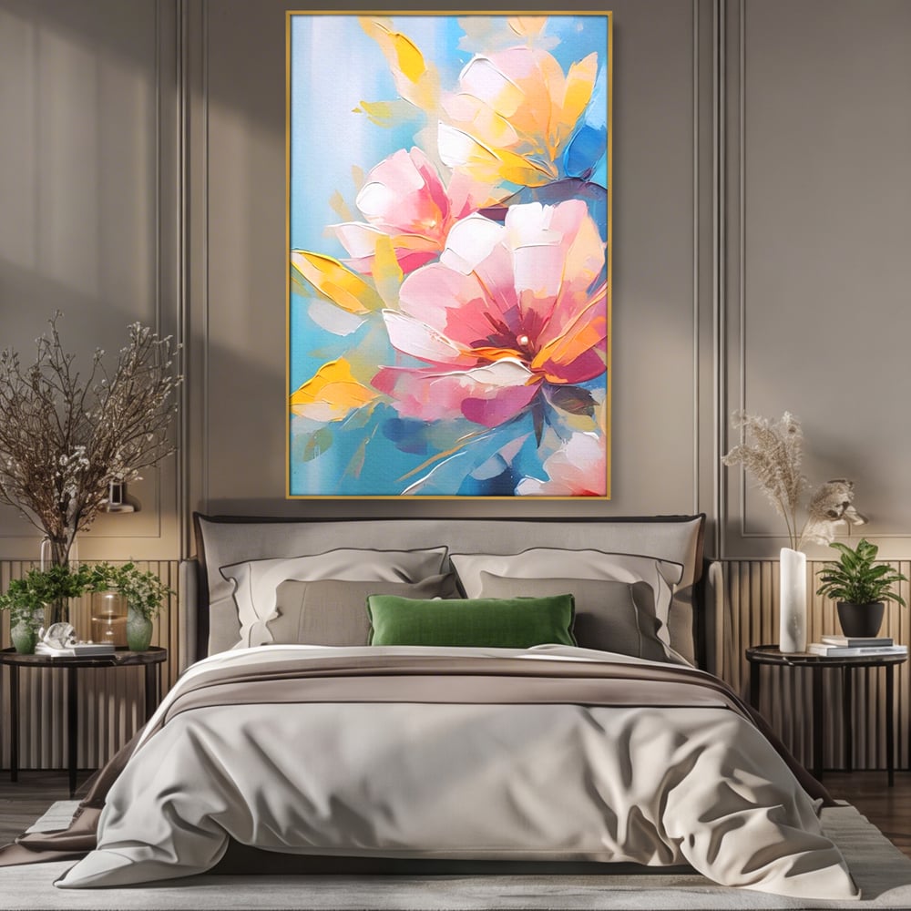 Tablou Canvas Premium LuxCanva® A1578, Cherry Flowers . Dormitor, Buchet, Colorat, Decorativ, Living, Culori Vibrante