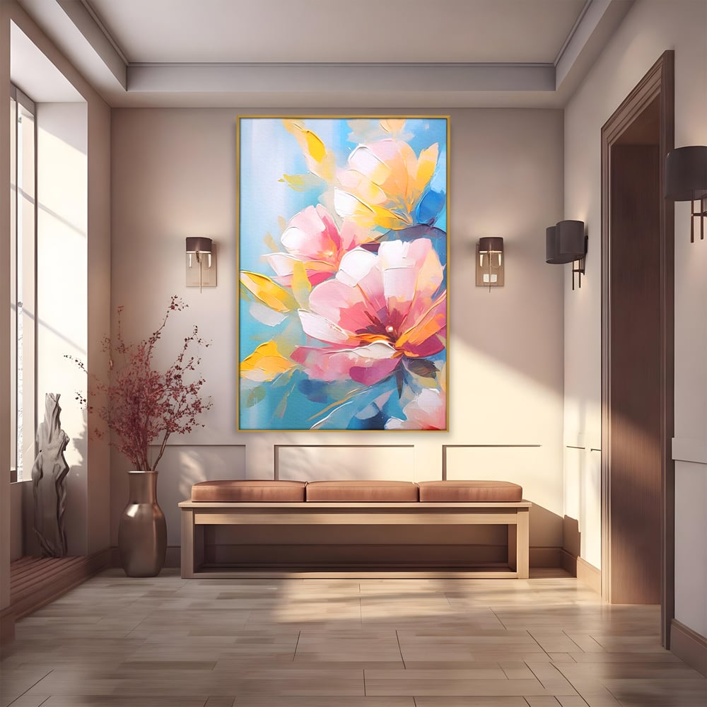 Tablou Canvas Premium LuxCanva® A1578, Cherry Flowers . Dormitor, Buchet, Colorat, Decorativ, Living, Culori Vibrante