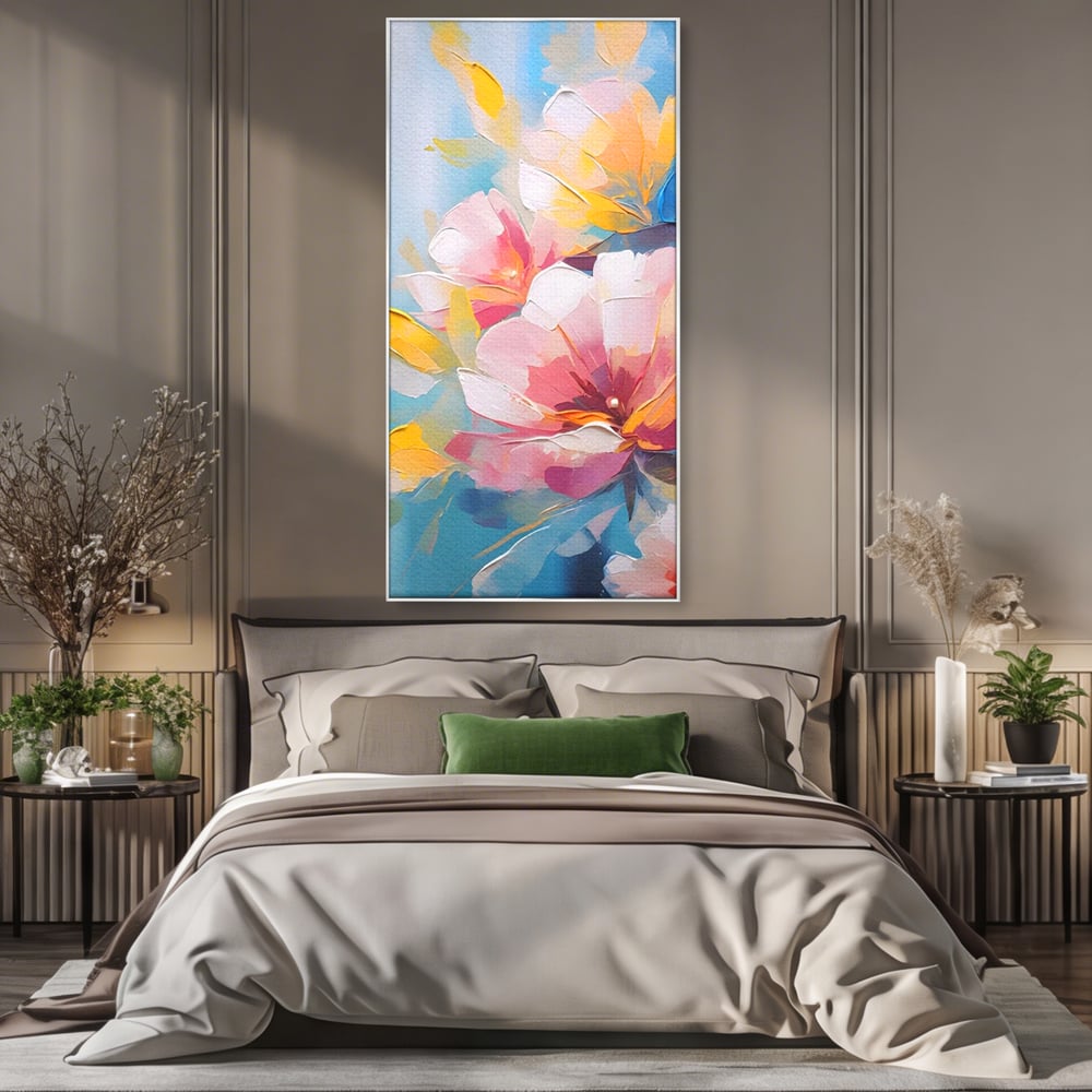 Tablou Canvas Premium LuxCanva® A1578, Cherry Flowers . Dormitor, Buchet, Colorat, Decorativ, Living, Culori Vibrante