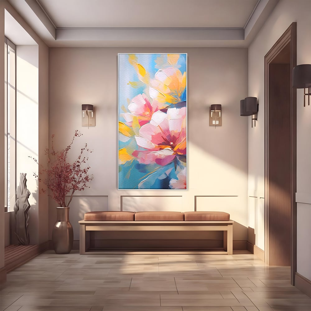 Tablou Canvas Premium LuxCanva® A1578, Cherry Flowers . Dormitor, Buchet, Colorat, Decorativ, Living, Culori Vibrante