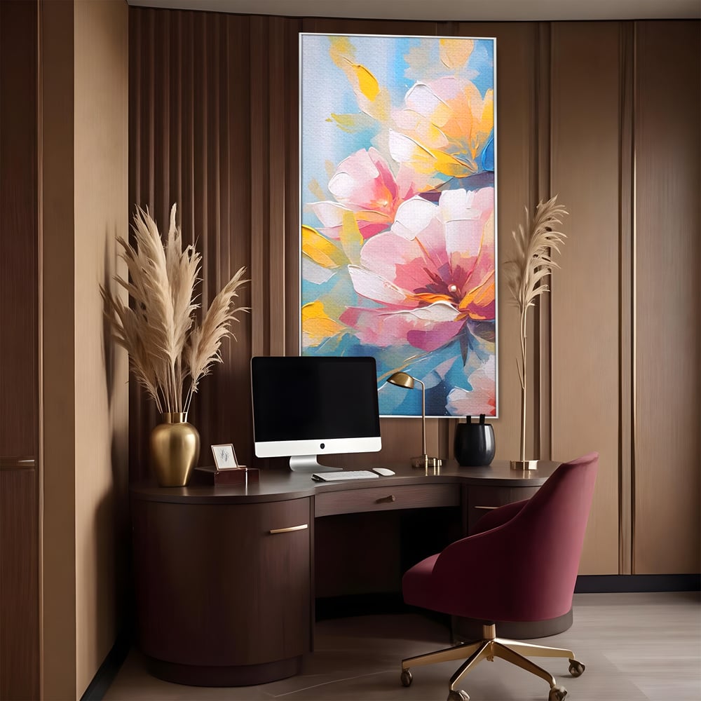 Tablou Canvas Premium LuxCanva® A1578, Cherry Flowers . Dormitor, Buchet, Colorat, Decorativ, Living, Culori Vibrante