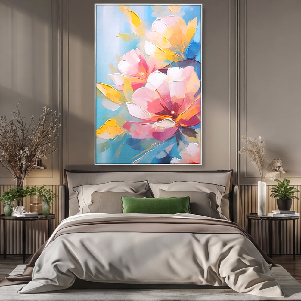 Tablou Canvas Premium LuxCanva® A1578, Cherry Flowers . Dormitor, Buchet, Colorat, Decorativ, Living, Culori Vibrante