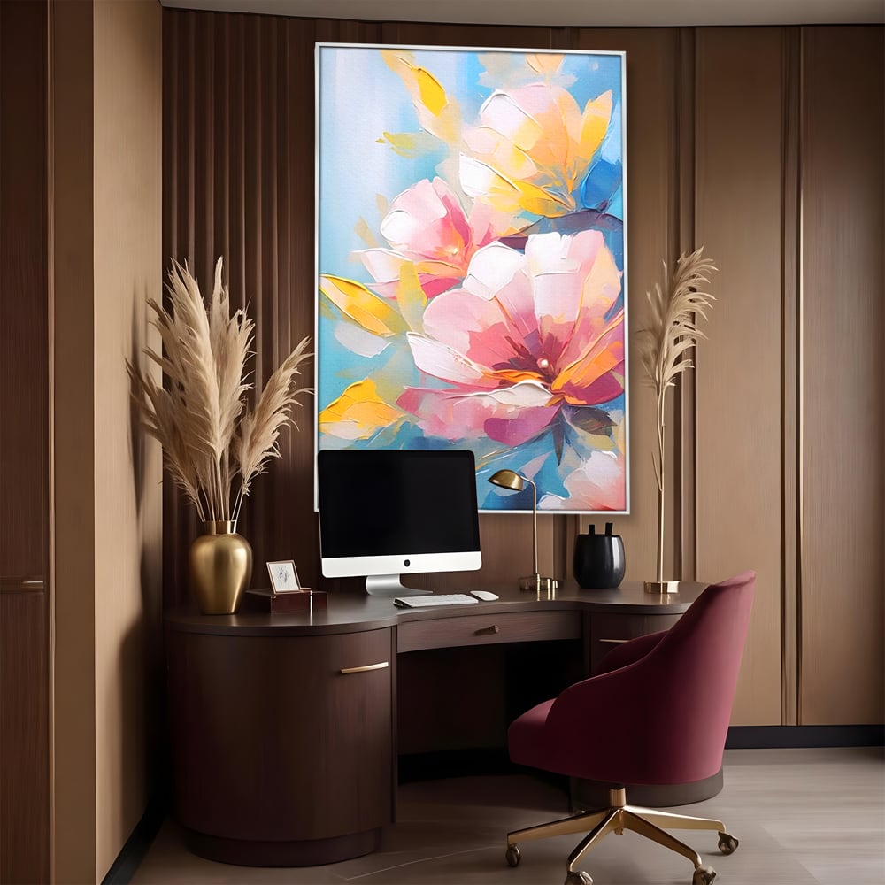 Tablou Canvas Premium LuxCanva® A1578, Cherry Flowers . Dormitor, Buchet, Colorat, Decorativ, Living, Culori Vibrante
