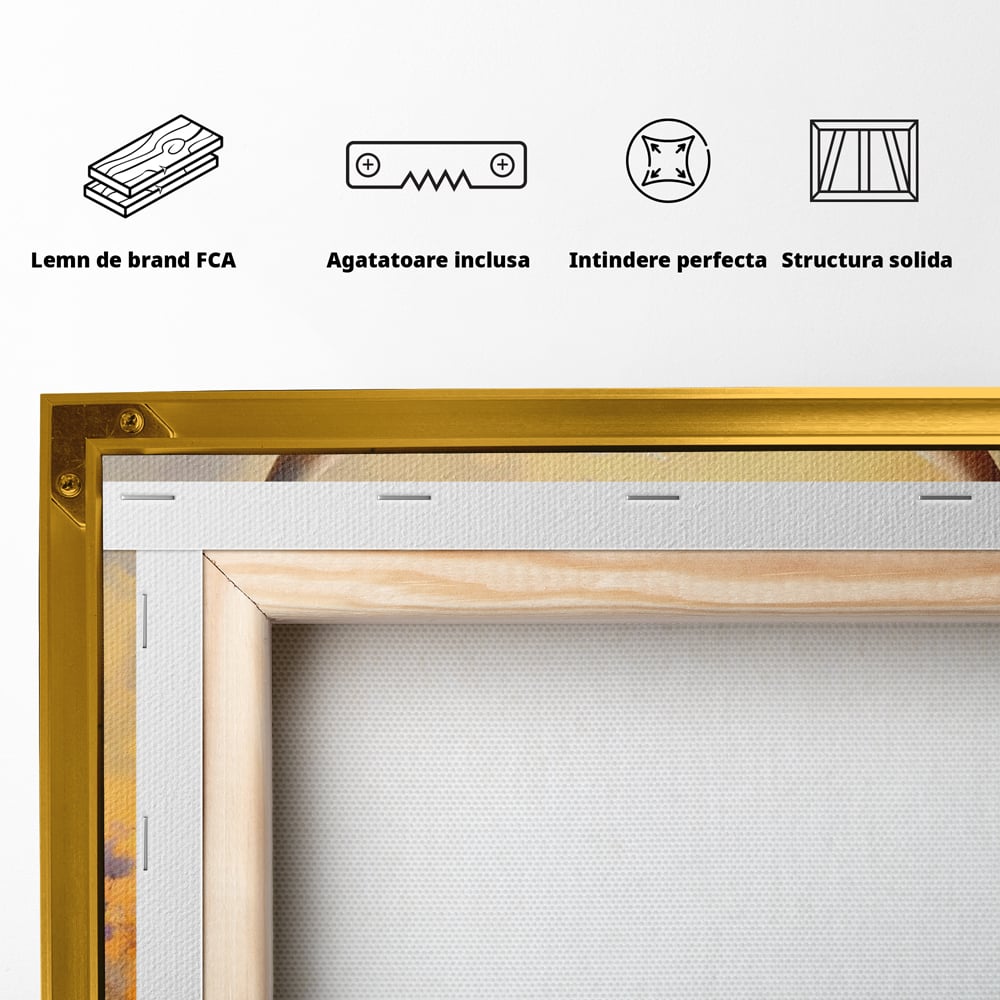 Tablou Canvas Premium LuxCanva® A1579, Bivol ,  Dormitor, Pajiste, Animal, Campie, Decorativ, Living, Culori Vibrante