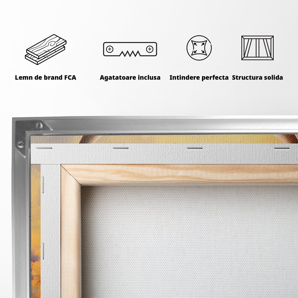 Tablou Canvas Premium LuxCanva® A1579, Bivol ,  Dormitor, Pajiste, Animal, Campie, Decorativ, Living, Culori Vibrante