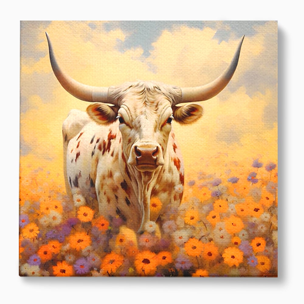 Tablou Canvas Premium LuxCanva® A1579, Bivol ,  Dormitor, Pajiste, Animal, Campie, Decorativ, Living, Culori Vibrante