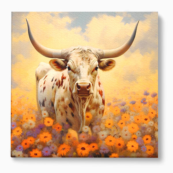 Tablou Canvas Premium LuxCanva® A1579, Bivol ,  Dormitor, Pajiste, Animal, Campie, Decorativ, Living, Culori Vibrante