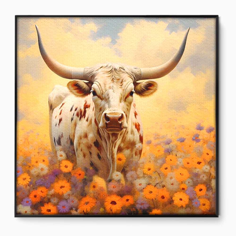 Tablou Canvas Premium LuxCanva® A1579, Bivol ,  Dormitor, Pajiste, Animal, Campie, Decorativ, Living, Culori Vibrante