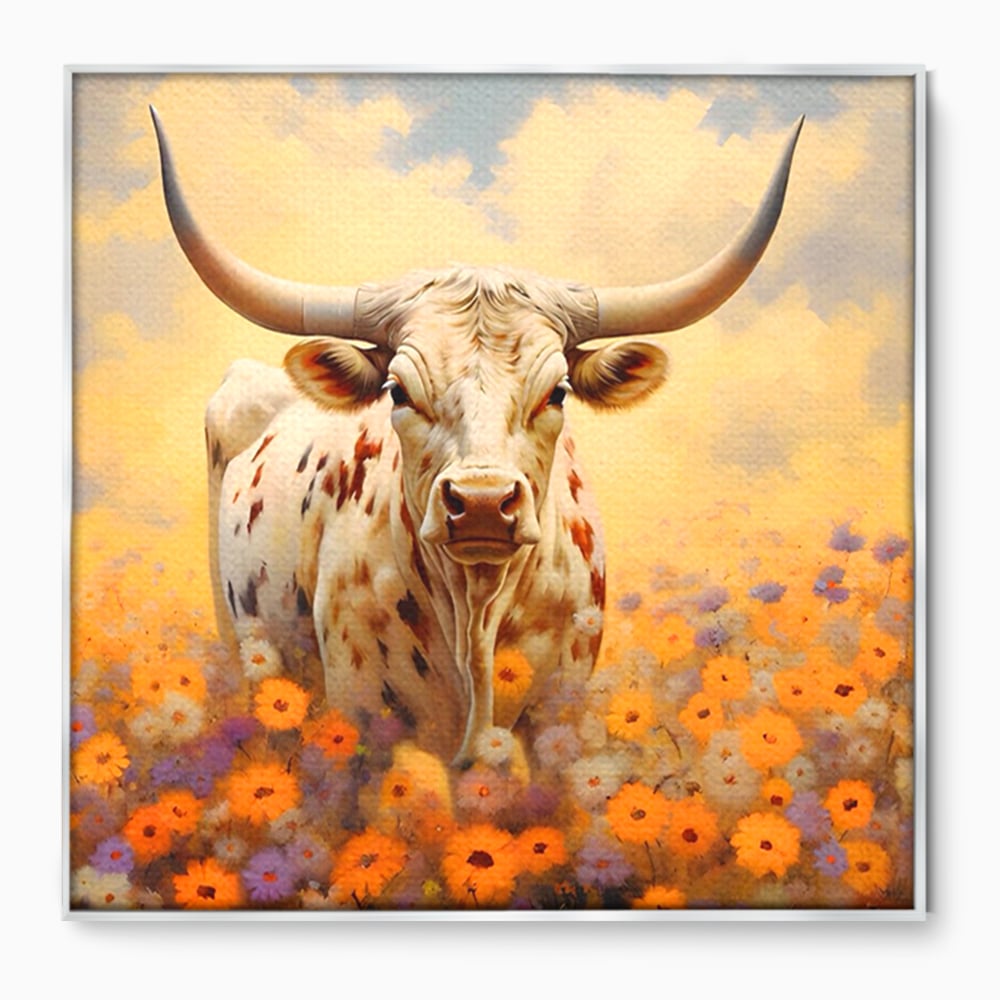 Tablou Canvas Premium LuxCanva® A1579, Bivol ,  Dormitor, Pajiste, Animal, Campie, Decorativ, Living, Culori Vibrante
