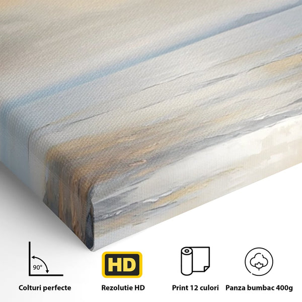 Tablou Canvas Premium LuxCanva® A1580, Vibratia Valurilor , Dormitor, Mare, Plaja, Nisip, Decorativ, Living, Culori Vibrante
