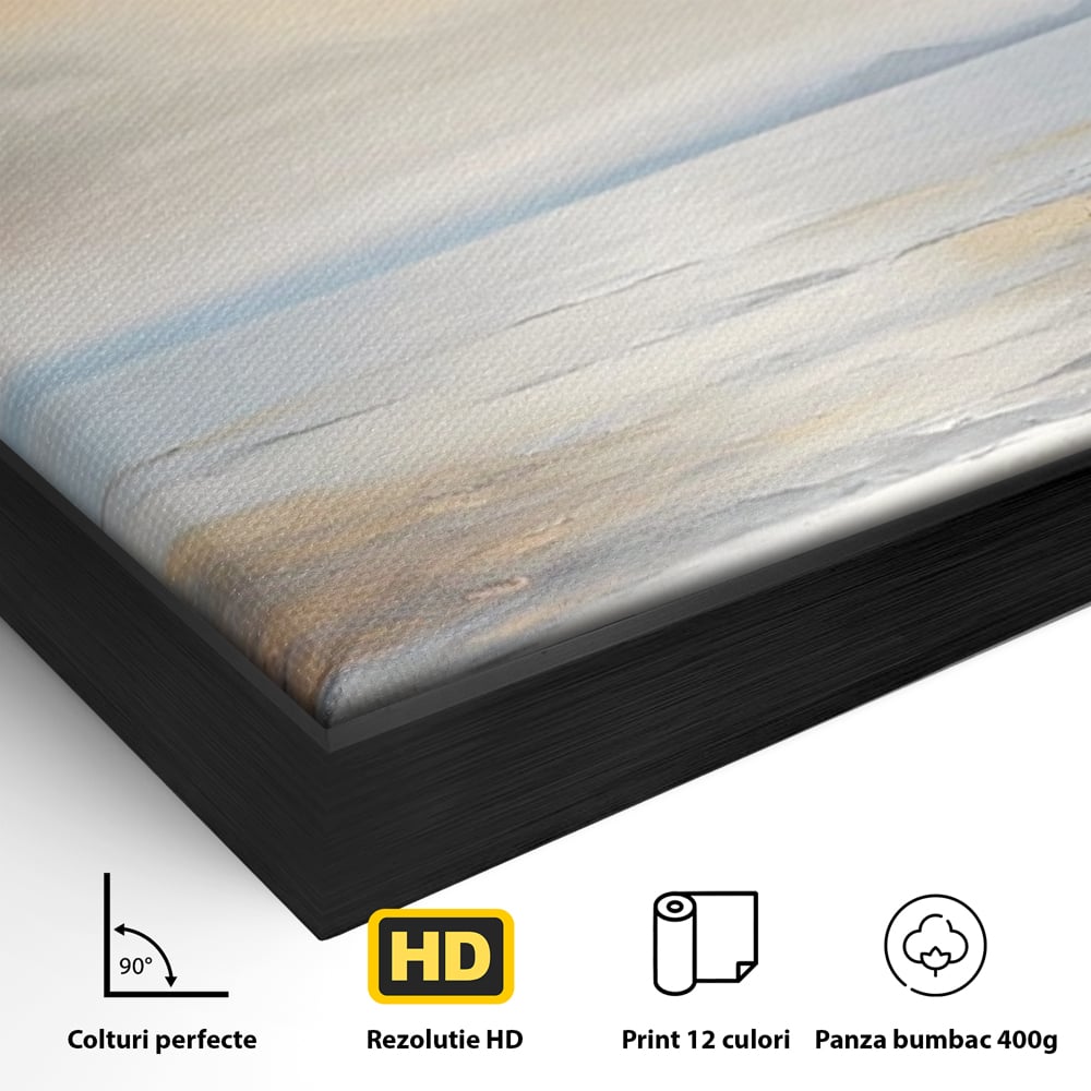 Tablou Canvas Premium LuxCanva® A1580, Vibratia Valurilor , Dormitor, Mare, Plaja, Nisip, Decorativ, Living, Culori Vibrante