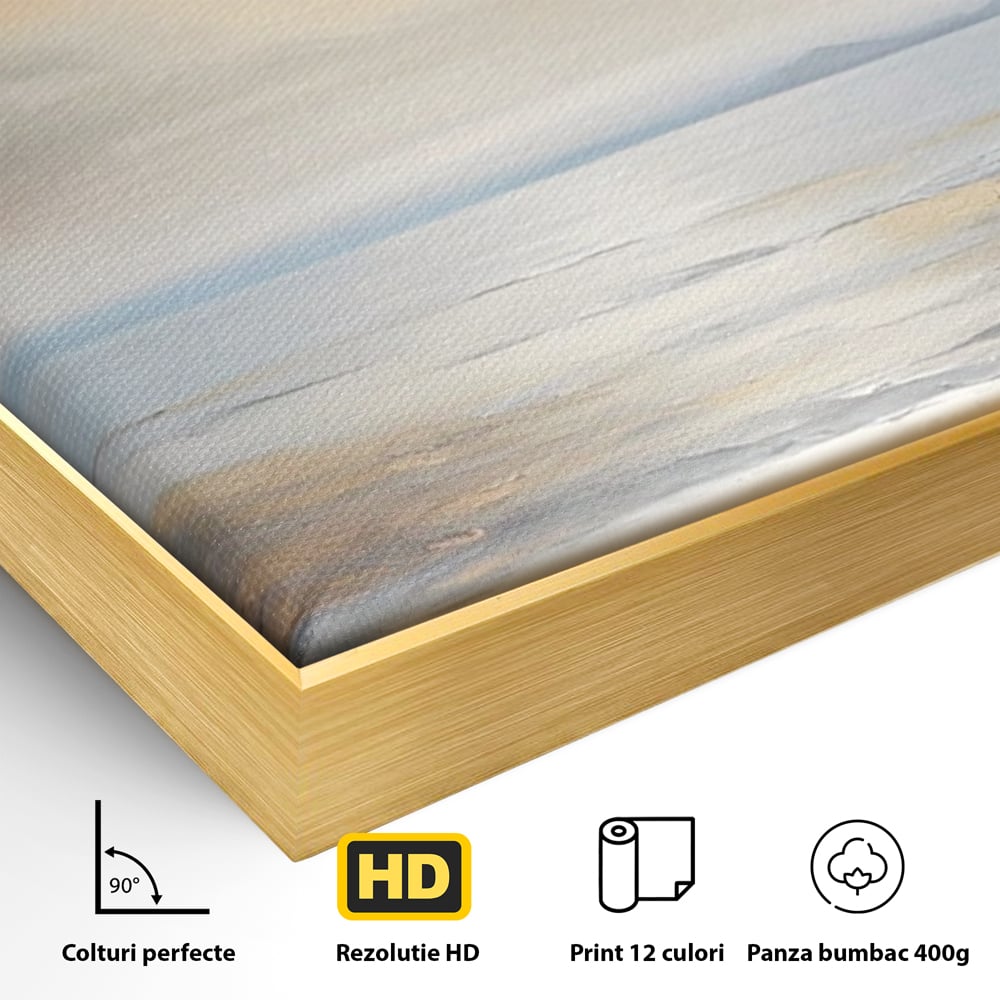 Tablou Canvas Premium LuxCanva® A1580, Vibratia Valurilor , Dormitor, Mare, Plaja, Nisip, Decorativ, Living, Culori Vibrante