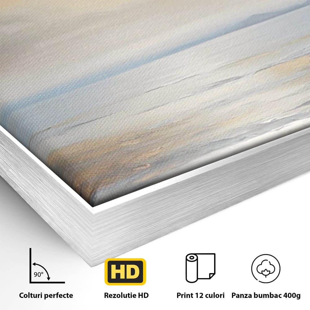 Tablou Canvas Premium LuxCanva® A1580, Vibratia Valurilor , Dormitor, Mare, Plaja, Nisip, Decorativ, Living, Culori Vibrante