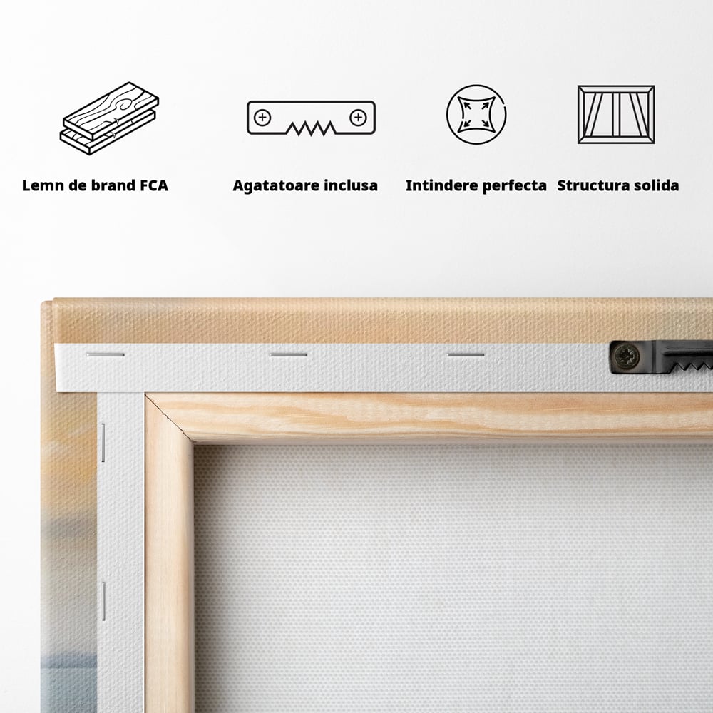 Tablou Canvas Premium LuxCanva® A1580, Vibratia Valurilor , Dormitor, Mare, Plaja, Nisip, Decorativ, Living, Culori Vibrante