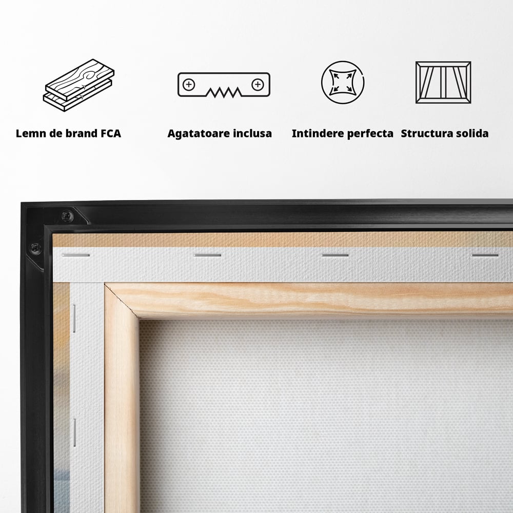 Tablou Canvas Premium LuxCanva® A1580, Vibratia Valurilor , Dormitor, Mare, Plaja, Nisip, Decorativ, Living, Culori Vibrante