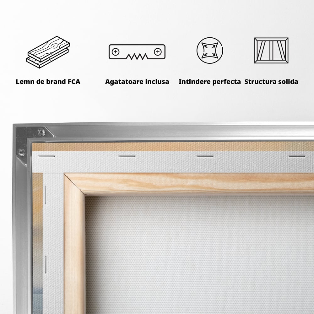 Tablou Canvas Premium LuxCanva® A1580, Vibratia Valurilor , Dormitor, Mare, Plaja, Nisip, Decorativ, Living, Culori Vibrante