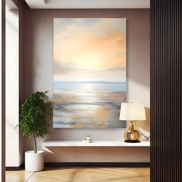 Tablou Canvas Premium LuxCanva® A1580, Vibratia Valurilor , Dormitor, Mare, Plaja, Nisip, Decorativ, Living, Culori Vibrante
