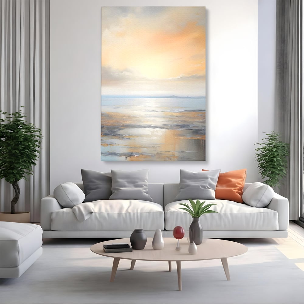 Tablou Canvas Premium LuxCanva® A1580, Vibratia Valurilor , Dormitor, Mare, Plaja, Nisip, Decorativ, Living, Culori Vibrante