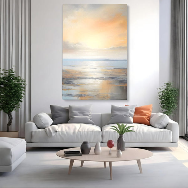 Tablou Canvas Premium LuxCanva® A1580, Vibratia Valurilor , Dormitor, Mare, Plaja, Nisip, Decorativ, Living, Culori Vibrante