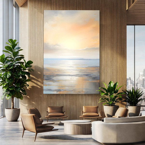 Tablou Canvas Premium LuxCanva® A1580, Vibratia Valurilor , Dormitor, Mare, Plaja, Nisip, Decorativ, Living, Culori Vibrante