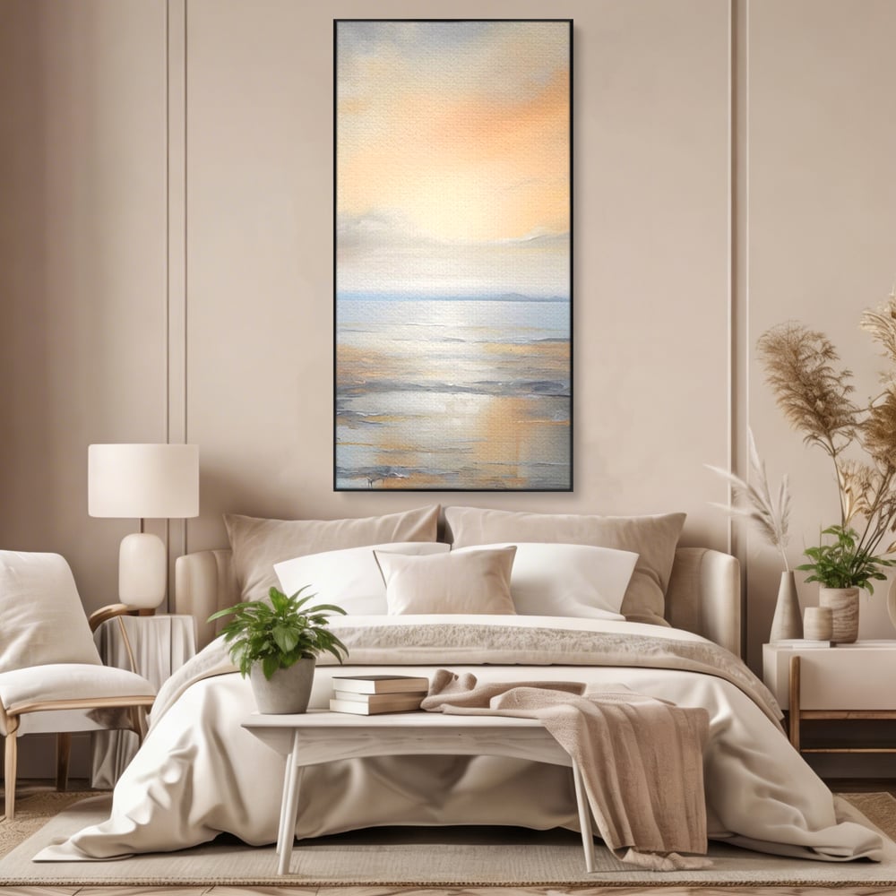 Tablou Canvas Premium LuxCanva® A1580, Vibratia Valurilor , Dormitor, Mare, Plaja, Nisip, Decorativ, Living, Culori Vibrante