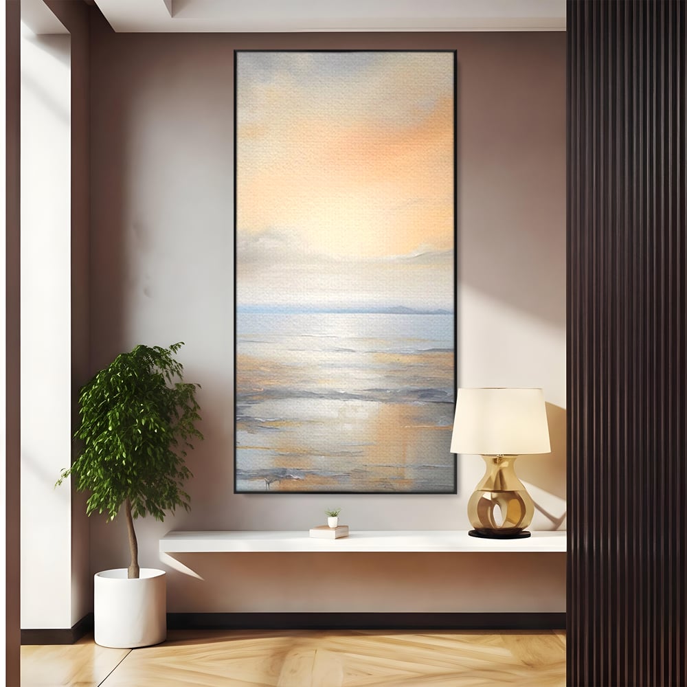 Tablou Canvas Premium LuxCanva® A1580, Vibratia Valurilor , Dormitor, Mare, Plaja, Nisip, Decorativ, Living, Culori Vibrante