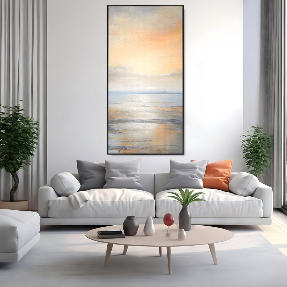 Tablou Canvas Premium LuxCanva® A1580, Vibratia Valurilor , Dormitor, Mare, Plaja, Nisip, Decorativ, Living, Culori Vibrante