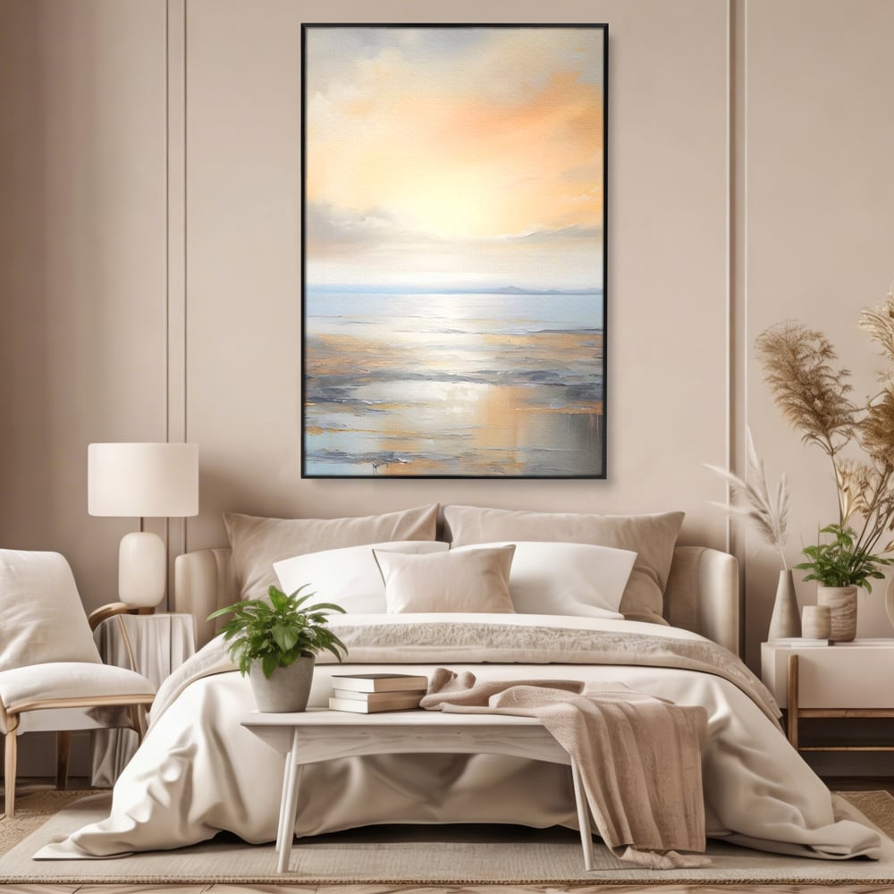 Tablou Canvas Premium LuxCanva® A1580, Vibratia Valurilor , Dormitor, Mare, Plaja, Nisip, Decorativ, Living, Culori Vibrante