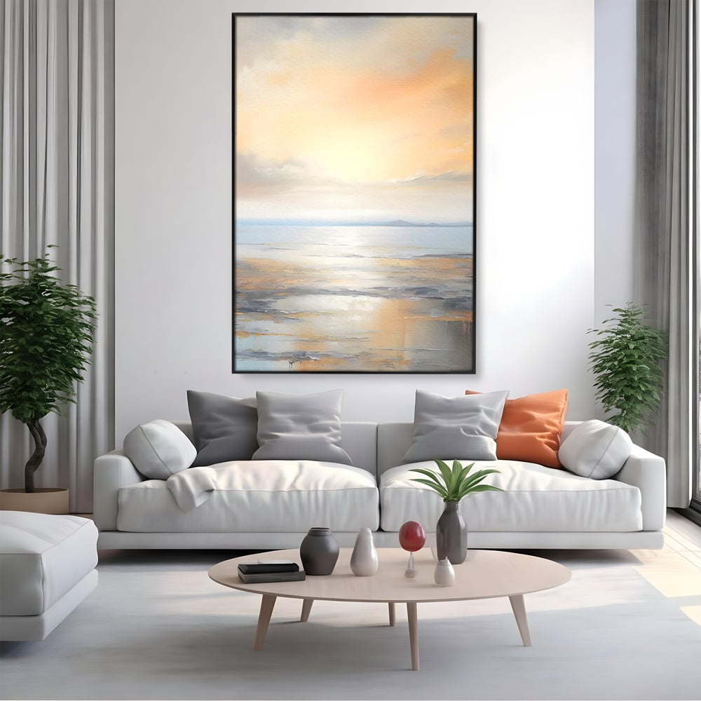 Tablou Canvas Premium LuxCanva® A1580, Vibratia Valurilor , Dormitor, Mare, Plaja, Nisip, Decorativ, Living, Culori Vibrante