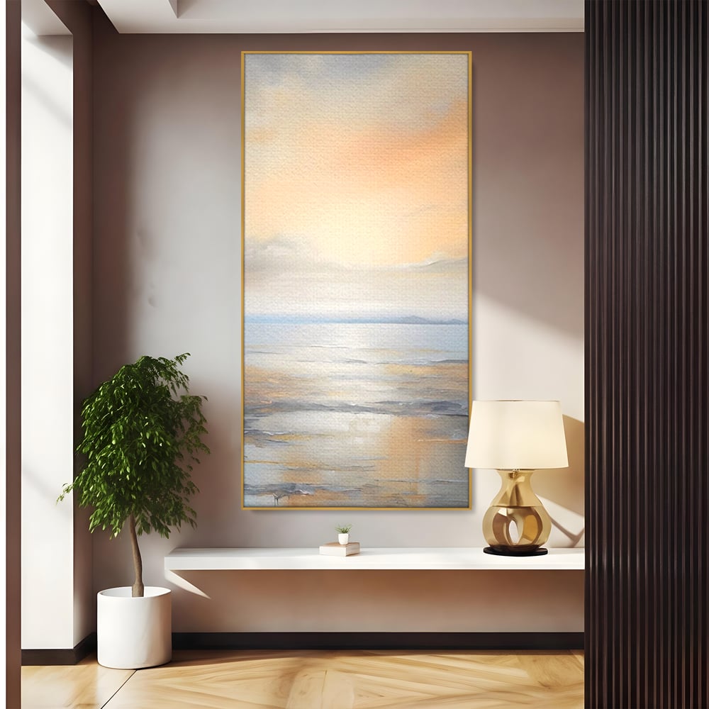 Tablou Canvas Premium LuxCanva® A1580, Vibratia Valurilor , Dormitor, Mare, Plaja, Nisip, Decorativ, Living, Culori Vibrante