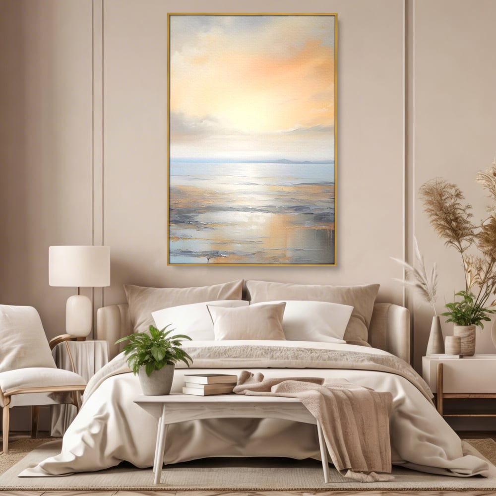 Tablou Canvas Premium LuxCanva® A1580, Vibratia Valurilor , Dormitor, Mare, Plaja, Nisip, Decorativ, Living, Culori Vibrante