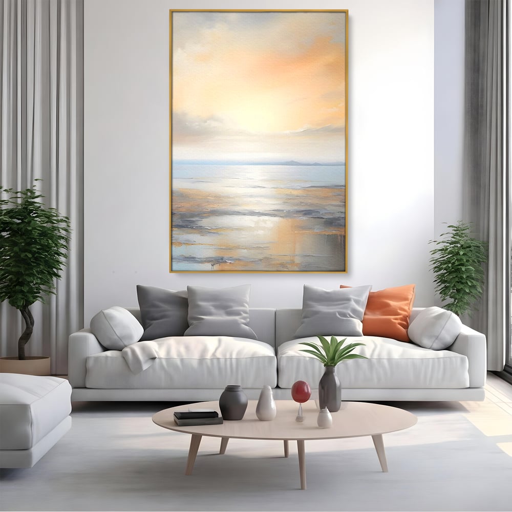 Tablou Canvas Premium LuxCanva® A1580, Vibratia Valurilor , Dormitor, Mare, Plaja, Nisip, Decorativ, Living, Culori Vibrante