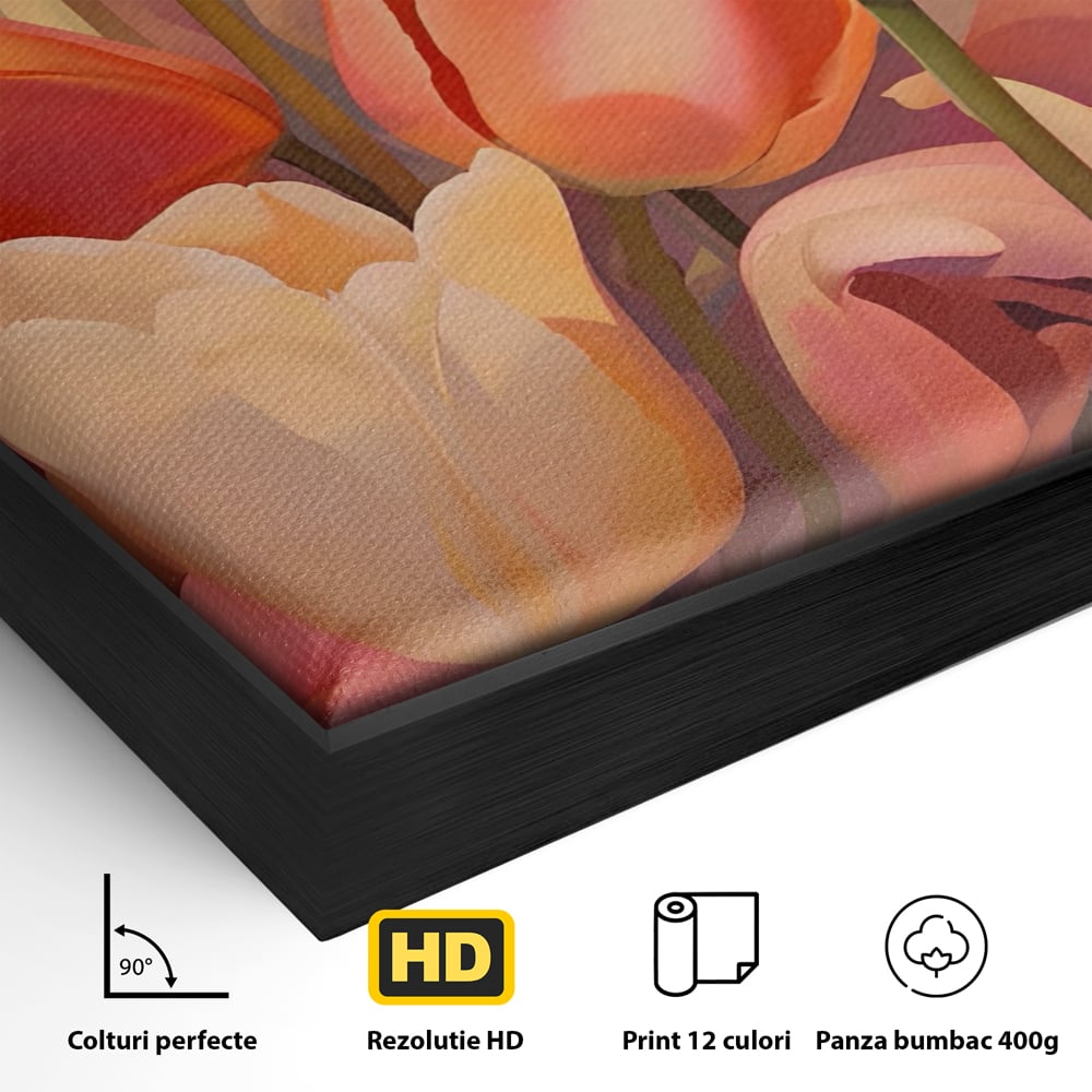 Leinwandbilder LuxCanva Premium Leinwandbilder® A1581, Blumenstrauß mit Tulpen, Schlafzimmer, Blumen, Frühling, Dekorativ, Wohnzimmer, Lebendige Farben