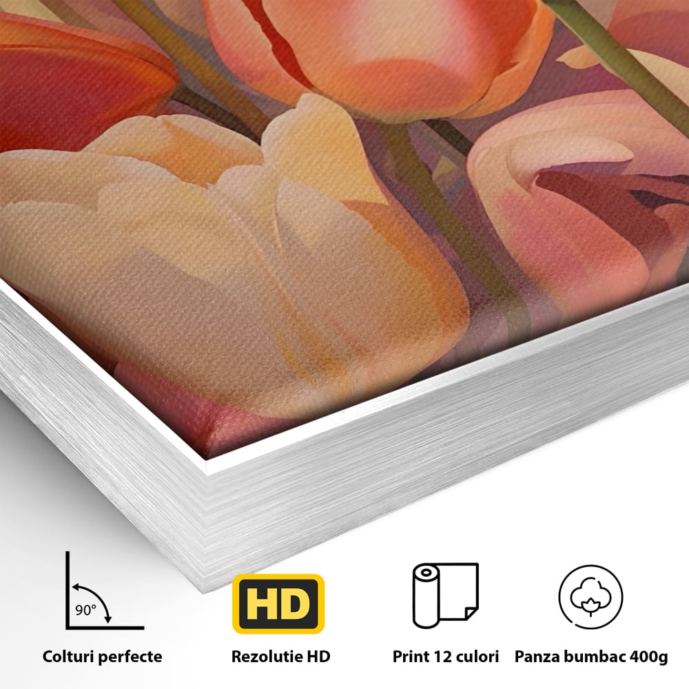 Leinwandbilder LuxCanva Premium Leinwandbilder® A1581, Blumenstrauß mit Tulpen, Schlafzimmer, Blumen, Frühling, Dekorativ, Wohnzimmer, Lebendige Farben