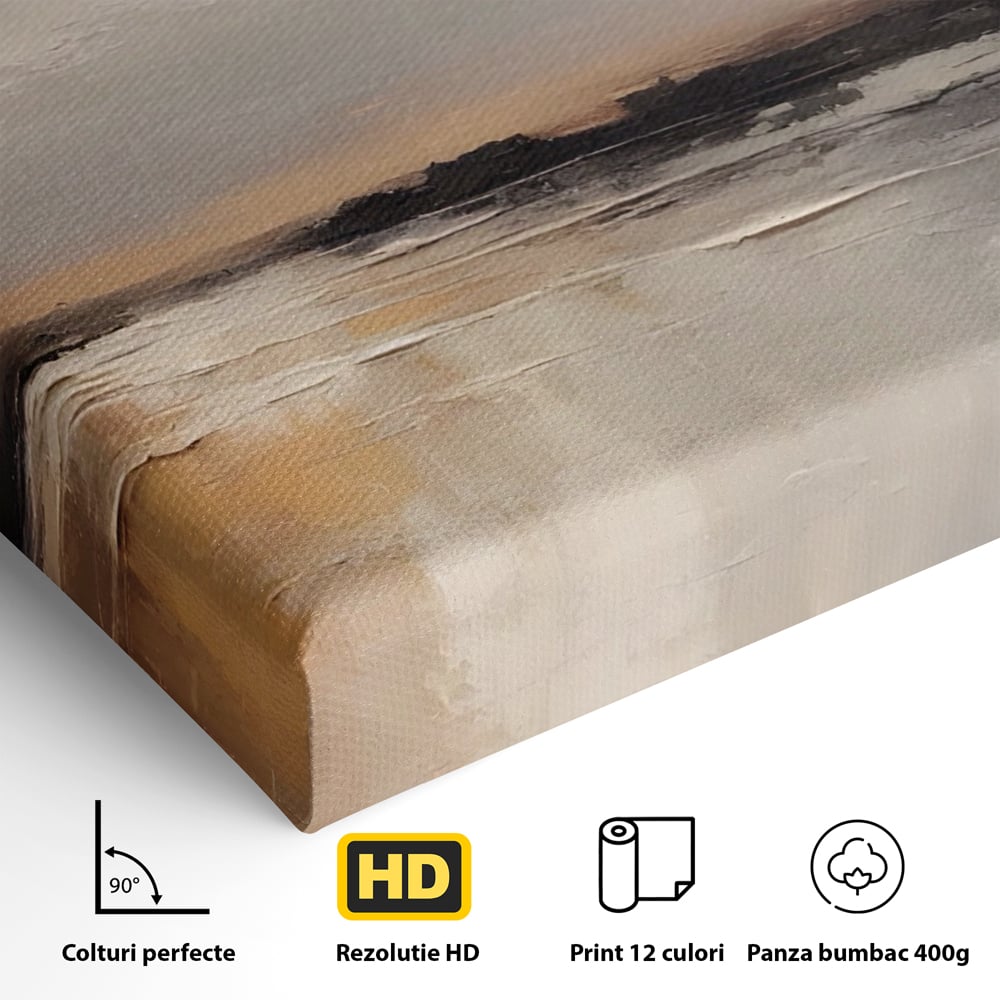 Tablou Canvas Premium LuxCanva® A1582, Valuri Abstracte , Dormitor, Plaja, Mare, Nisip, Decorativ, Living, Culori Vibrante